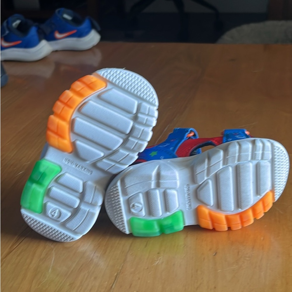 Orange and Green Sneakers with Flexible Soles